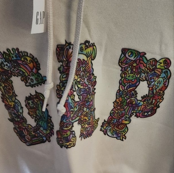 BNWT Gap Graphic Hoodie Cream - Picture 16 of 16
